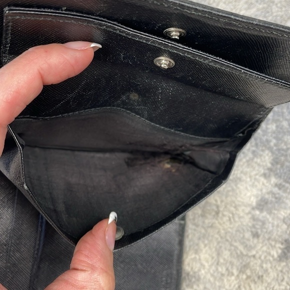 Prada Nylon Envelope Snap Wallet Black Designer Classic Everyday Triangle Plaque - Picture 11 of 16